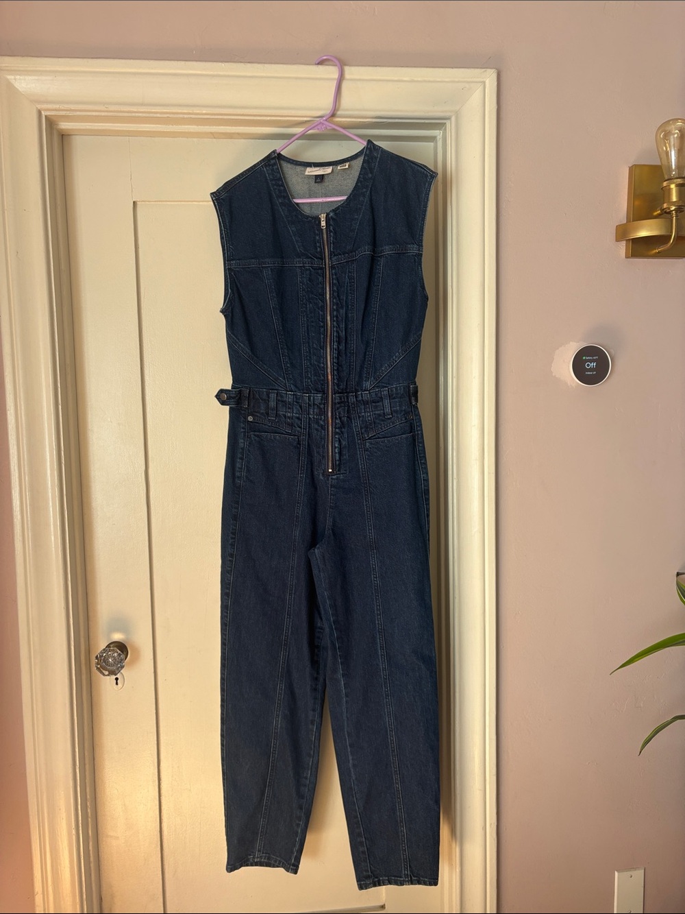 Universal Thread Dark Indigo Sleeveless Denim Jumpsuit